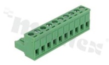 Pluggable terminal block; 5.08mm pitch; 10-ways; female; for wire 2.5mm2 (28-12AWG); wire insertion direction same as plug-in direction; p.bronze contacts; brass cage; UL 300V/15A;