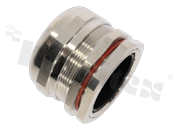 Dławnica kablowa M50; mosiężna niklowana; M50x1.5 32-38mm; flat O-ring; z nakrętką; na klucz 57;EX