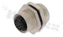 Gniazdo M12; kodowanie A; 10-stykowe; żeńskie; 1.5A; na panel; z nakrętką z tyłu; lutowane; IP68