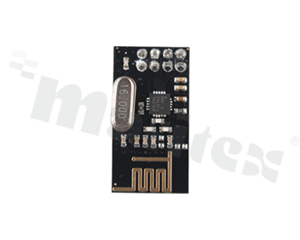 Module; 2.4GHz; transceiver; 2400-2525MHz; +0dBm; -94dBm; SPI; nRF24L01+; GFSK; built-in antenna; 1.9-3.6V; DIP 8-pin