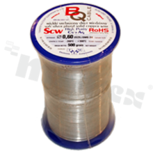 Silver coated copper wire; diameter 0.60mm; SWG 24; -40+105 deg.C; 200m; 500g.