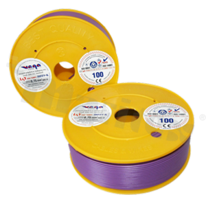 Single wire LGY/H05V-K; with copper multi-strand; violet; cross section 0.75mm2; AWG 18; 500V; -40+105 deg.C; 100m.