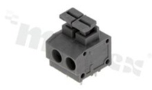 PCB terminal block; pitch 5.00mm; 2-ways; side entry; range wire 1.5mm2 (AWG 20-16); spring-loaded; gray; UL 300V/8A