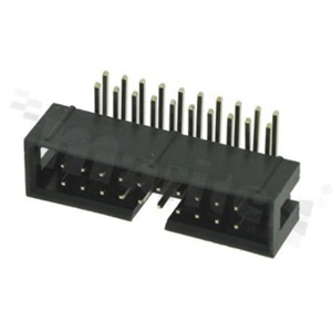 Full shrouded header for PCB; pitch 2.54mm; 22-contacts; THT; male; side entry