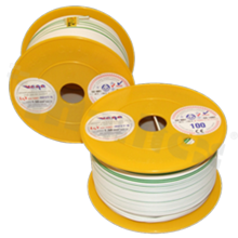 Przewód pojedynczy LGY/H05V-K; z wielodrutową miedzianą żyłą; biały/zielony; przekrój 1.50mm2; AWG 16; 500V; -40+105 st.C; 100m.