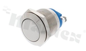 Push button switch; monostable; 19mm; screw terminal; stainless steel; IP65.