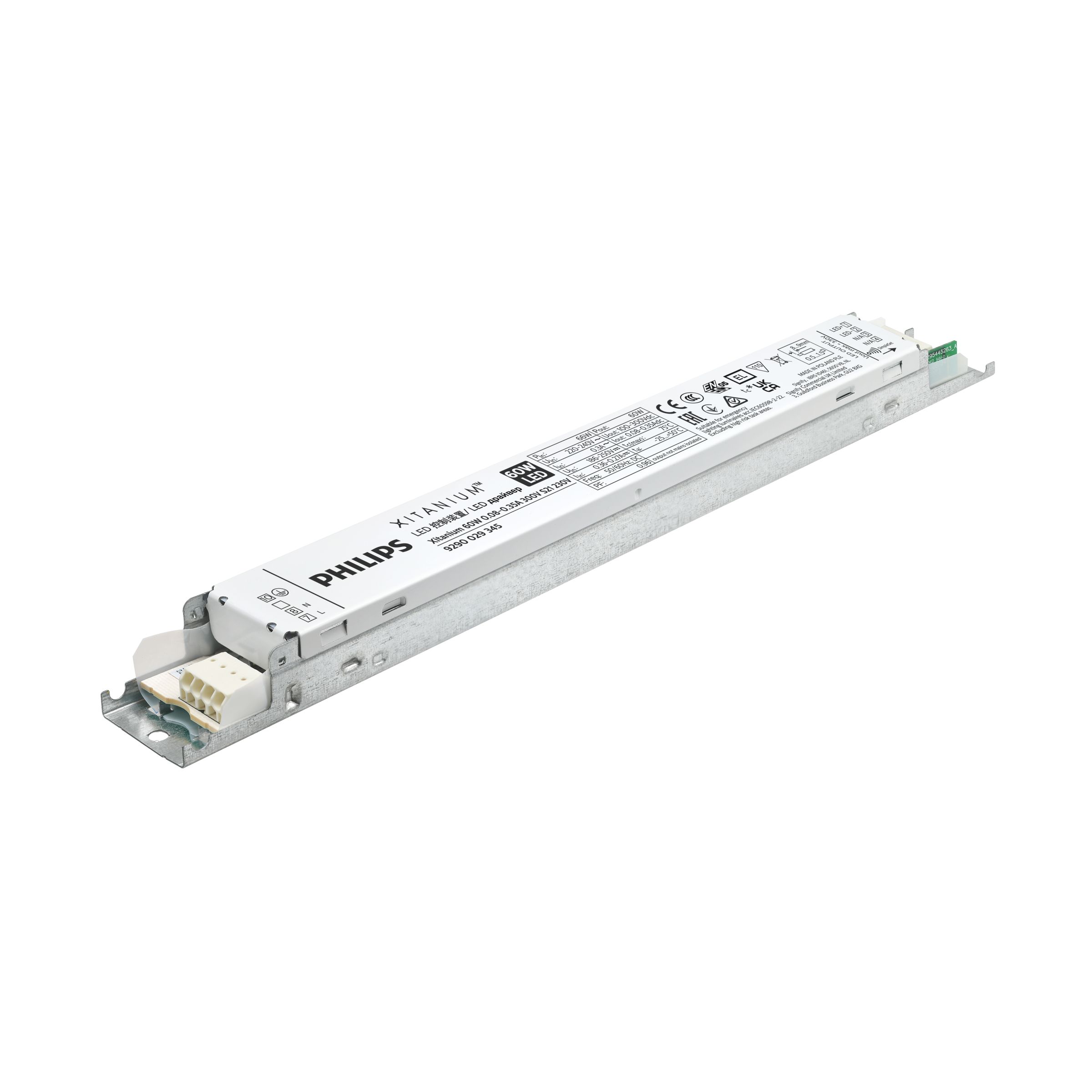 Power supply; LED; 60W; 100-300V; 0.08-0.35A; 220-240VAC; 186-250VDC; IP20