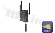 Industrial EN50155 IEEE 802.11 a/b/g/n Dual 4G LTE cellular router with2x10/100/1000Base-T(X); M12 connector; 1-port PoE P.D; operating temperature -25+70 deg.C; supply 12...48VDC