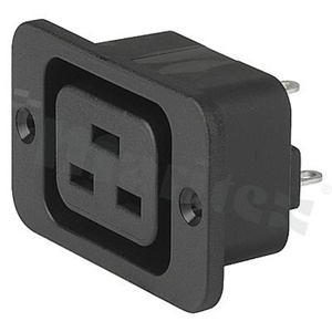 AC/DC power connectors; Female; Flanges, Panel, Screw; Quick Connect; -25 deg.C - 70 deg.C