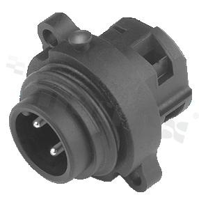 Gniazdo ECOMATE seria C016, 4-stykowe (3+PE), męskie, proste, 16A, 400V, kabel: 0.75-2.5mm2( AWG18-14), styki srebrzone, lutowane, IP65/67