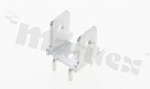 Konektor płaski; męski; 6.3mm; 0.8mm; pionowy;podwójny; montaż: THT; cynowany