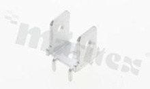 Flat terminal; male; 6.3mm; 0.8mm; straight; double; THT; tinned brass