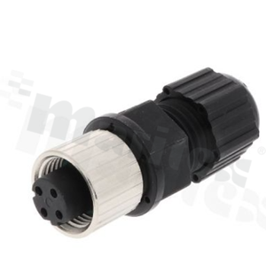 Plug M12; A-code; 4 pins; female; 4A; straight; for wire; screw type; IP67