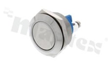 Push button switch; monostable; 19mm; screw terminal; stainless steel; IP65.
