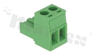 Listwa zaciskowa rozłączalna; w rastrze 5.08mm; 2-torowa; żeńska; na przewód 2.50mm2(28-12AWG); kierunek wtykania równoległy do osi przewodu; styki z fosforobrązu; mosiężna klatka przewodu; UL 300V/16A