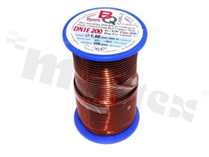 Insulated winding wire; with one layer of enamel insulation; diameter 1.60mm; SWG 16; -65+200 deg.C; 27m; 500g.