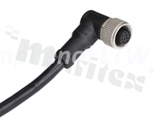 Wtyk M12; kodowanie A; 8-stykowy; żeński; 2A; kątowy; z kablem o długości 2m; kolor kabla: czarny; IP68