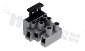 Listwa zaciskowa DG801-03P-11-00AH, raster 10mm, 3-torowa, 6 zacisków śrubowych, klatka mosiężna, przewód 0.5-2.5mm2