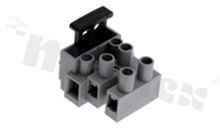 Terminal block DG801-03P-11-00AH, 10mm pitch, 3-ways, 6 screw terminals, brass cage, wire range 0.5-2.5mm2