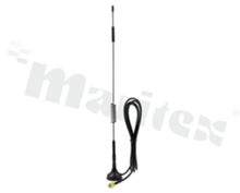 Antenna; whip; LTE; 700-2700MHz; 3.5dBi; VSWR<3.0; linear; RG174; SMA; magnetic; fi30x318mm; black; IP65