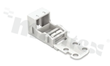 Adapter; for 2-track 4mm2 connectors; with snap-on foot; white