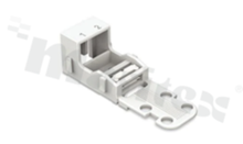 Adapter; for 2-track 4mm2 connectors; with snap-on foot; white