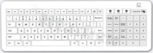 Glass keyboard IP68; white; Bluetooth&RF; touchpad; dimensions 436 x 160 x 20 mm