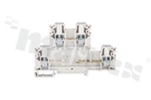 Installation terminal block; 2-level; 4-contacts; for wire 0,5-4mm2; screw terminal; white; Din rail; 1000v/32A