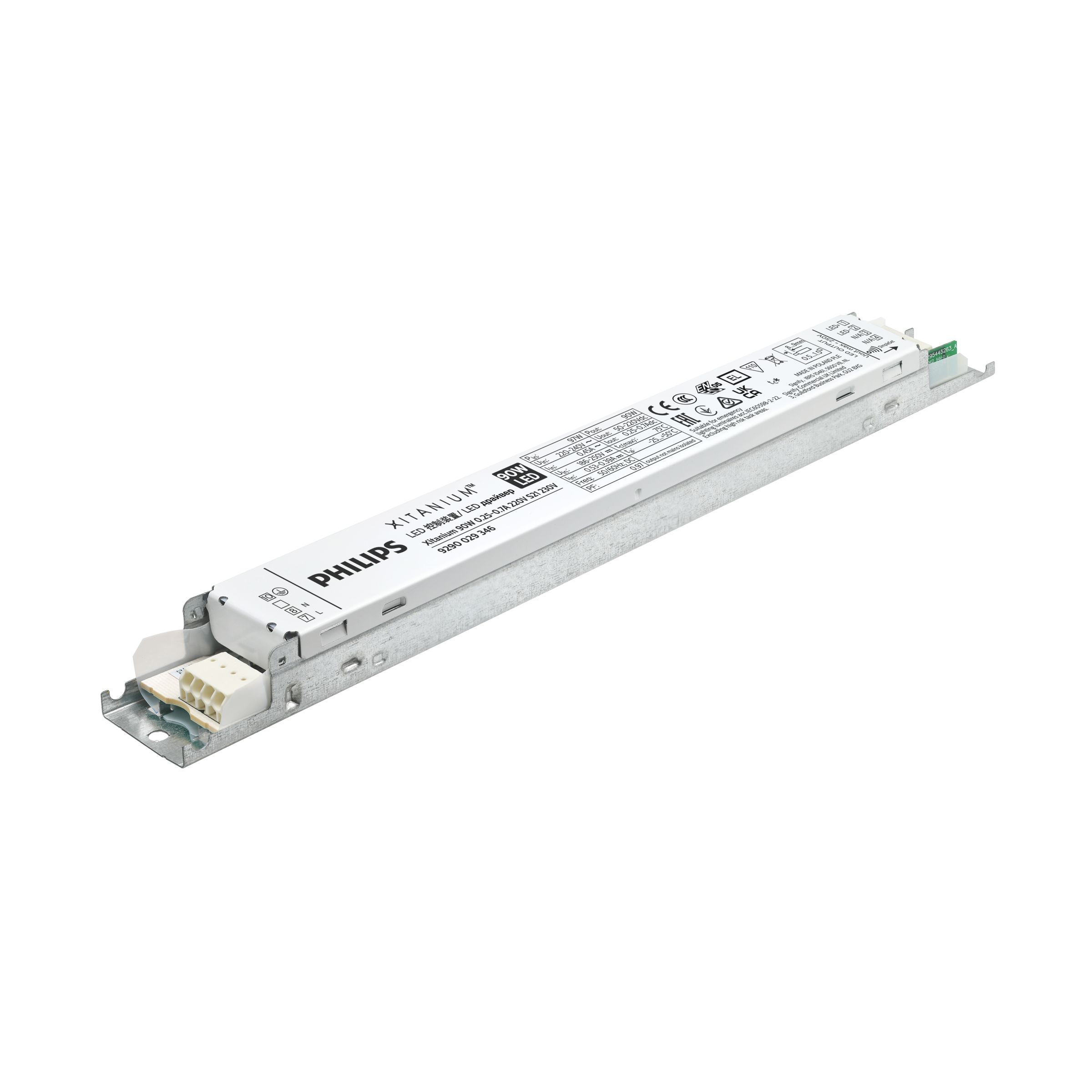 Power supply; LED; 90W; 50-220V; 0.25-0.7A; 220-240VAC; 186-250VDC; IP20