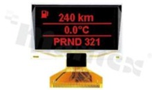 Wyświetlacz LGM OLED; LCD graficzny; 2.4"; 128x64 piksele; kolor świecenia czerwony; obszar aktywny 55.01x27.49mm; FPC do złącza ZIF; 24 piny