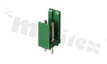 Header for PCB; 2 pins; 3.96 pitch; vertical; green