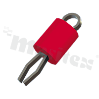 Test point; 0.25x0.51mm; phosphor bronze; silver plate; red; THT