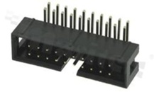 Full shrouded header for PCB; pitch 2.54mm; 20-contacts; THT; male; side entry