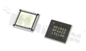 Chip; SoC; RF; transceiver; 32bit ARM Cortex M0; 16 channels; 2400MHz; +4dBm; -93dBm; 10bit; GPIO, SPI, 2-wire, UART; 256/128KB Flash; 16KB RAM; GFSK; 1.8-3.6V; QFN 48-pin (6x6mm)
