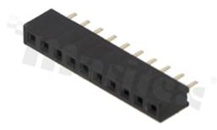 Listwa stykowa do PCB; w rastrze 2.00mm; 1x10 styków; montaż: THT; żeńska; prosta; jednorzędowe