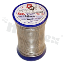 Silver coated copper wire; diameter 2.00mm; SWG 14; -40+105 deg.C; 16m; 500g.