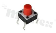 Przełącznik Tact Switch; THT; wymiary korpusu 6.0x6.0; h=7.3mm; pionowy; o sile nacisku 260gf; przycisk okrągły