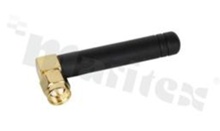 Antena; prętowa kątowa; GSM; 900-1800MHz; 2.0dBi; VSWR<2.5; liniowa; dookólna; SMA; przykręcana; 48x16.7mm; czarny