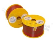 Przewód pojedynczy LGY/H05V-K; z wielodrutową miedzianą żyłą; czerwony/zielony; przekrój 1.50mm2; AWG 16; 500V; -40+105 st.C; 100m.