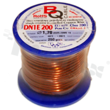 Insulated winding wire; with one layer of enamel insulation; diameter 1.70mm; SWG 16; -65+200 deg.C; 12.3m; 250g.