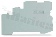 ścianka końcowa/wewnętrzna; grubość 1 mm; do złączek 3-przewodowych; szara