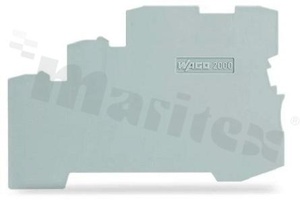 ścianka końcowa/wewnętrzna; grubość 1 mm; do złączek 3-przewodowych; szara