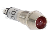 Lampka sygnalizacyjna; 8mm; terminale do lutowania; stal nierdzewna; podświetlenie czerwone; LED 24V