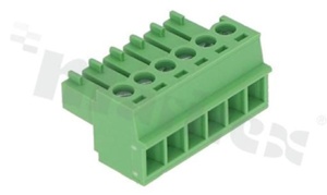 Listwa zaciskowa rozłączalna; w rastrze 3.81mm; 6-torowa; żeńska; na przewód 1.50mm2(28-16AWG); kierunek wtykania równoległy do osi przewodu; styki z fosforobrązu; mosiężna klatka przewodu; UL 300V/10A
