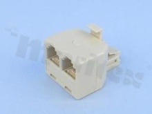 Telephone distribution connectors; 6P4C plug -> 2x6P2C socket