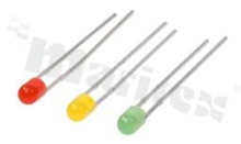 Dioda LED sygnalizacyjna; THT; 3mm; czerwona; 640-650nm; 80mcd/20mA; 1.7-2.5V; dyfuzyjna; 40 stopni