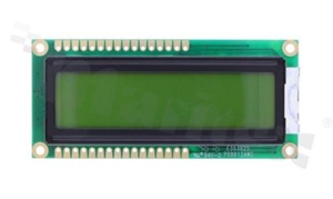 Display LCM; LCD character; 16x2 characters; STN positive yellow-green Y/G ; with yellow-green Y/G LED backlight; viewing angle 6:00;5.0 V; additional English-Japanese font;