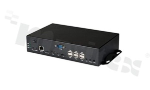 Komputer wbudowany; Freescale i.MX6Cortex A9 1.0GHz dual-core; 1GB RAM; 8GB eMMC; Micro SD slot; 7x USB; 6xCOM; RS-485; DIO; HDMI; LVDS; LAN; mPCIe; SIM slot; głośniki 2x 5W; zasilanie 12 V; temperatura pracy od -20+60C