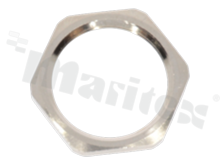 Lock nut for M25 cable gland;nickel plated brass; for wrench 29; depth 3.5mm;