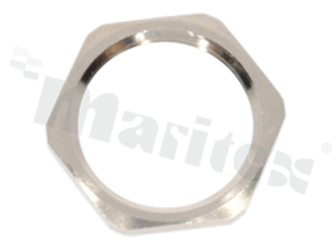 Lock nut for M25 cable gland;nickel plated brass; for wrench 29; depth 3.5mm;